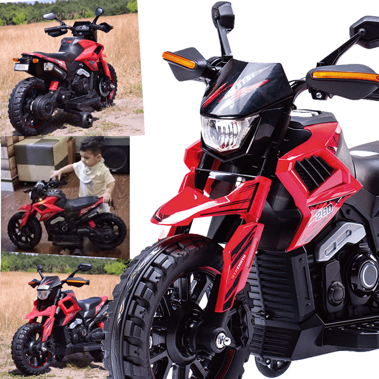 Moto Eletrica Zippy Toys Big Trail Turbon Tata 280 6V Vermelha