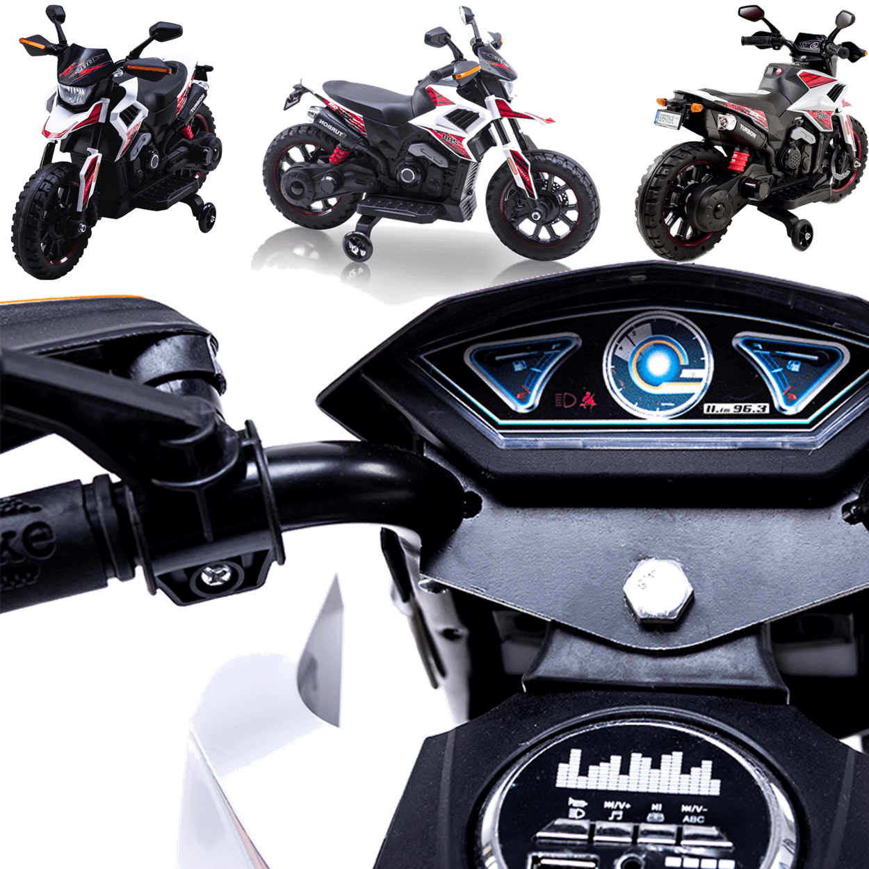 Moto Eletrica Zippy Toys Big Trail Turbon Tata 280 6V Branca