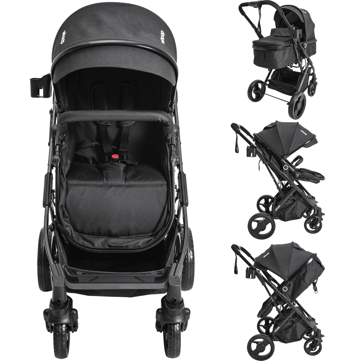 Carrinho de Bebe Kiddo Vox II Travel System Bebe Conforto Preto