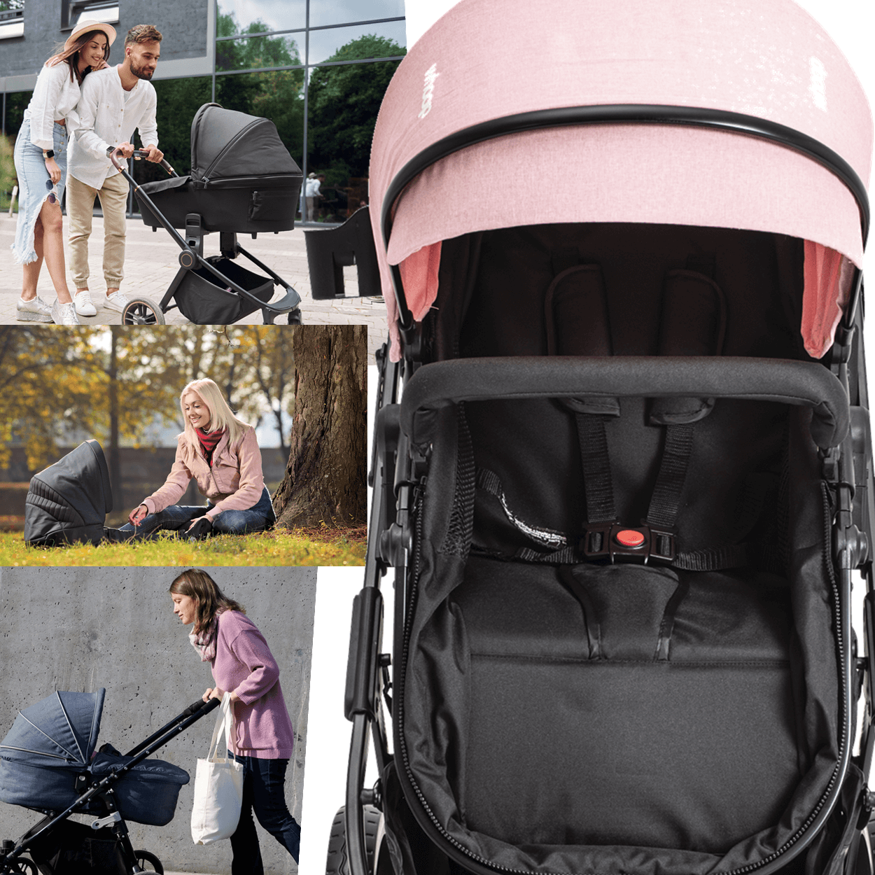 Carrinho Kiddo de Gemeos Bebe Conforto Base ISOFIX Vox Rosa - Maçã