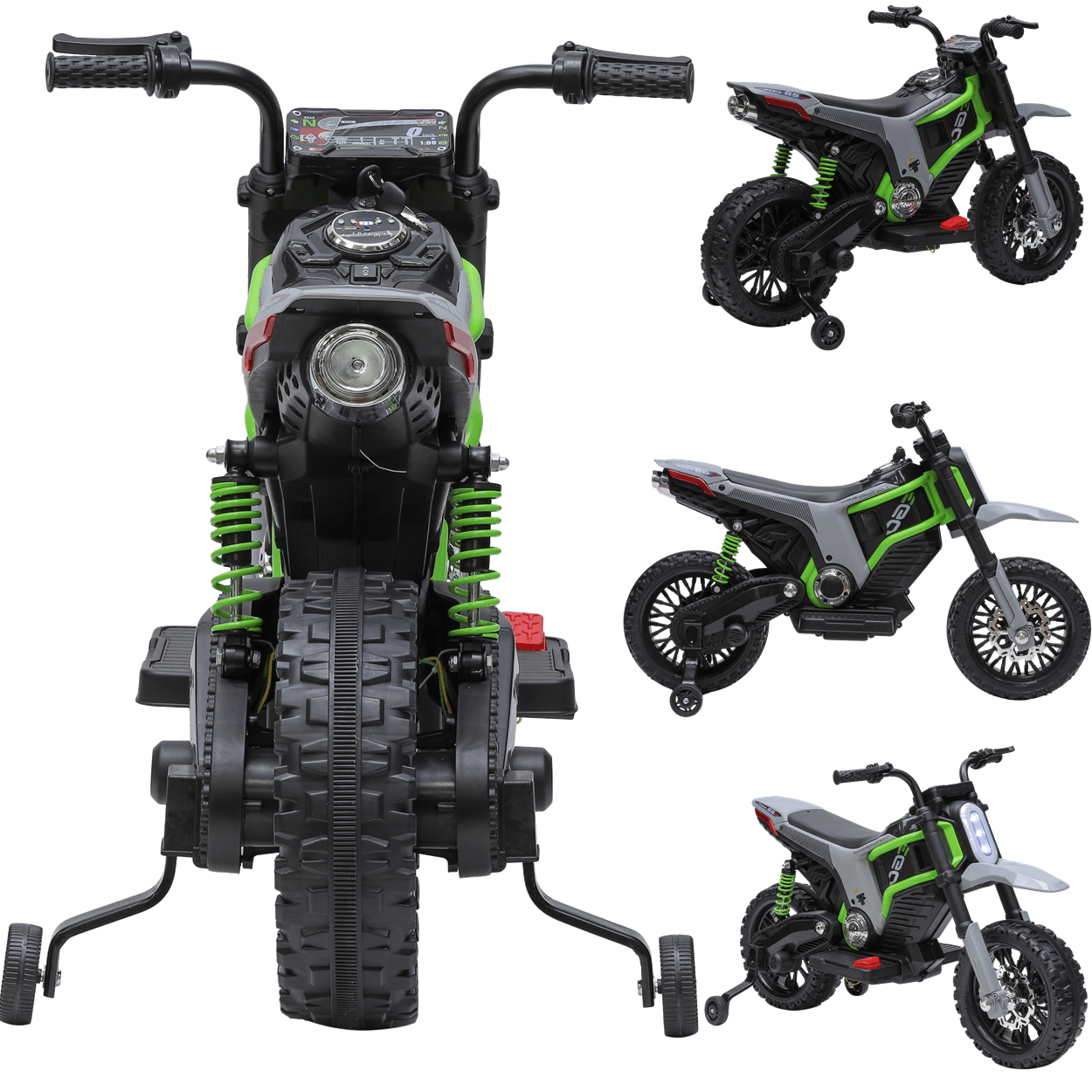 Mini Motocross Elétrica Infantil Zippy Toys ZS Verde12V - Maçã