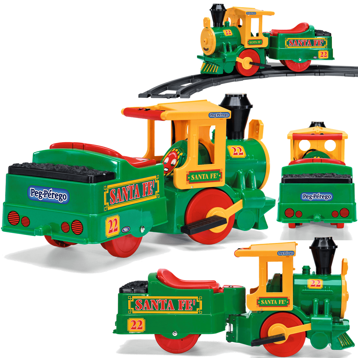 Trem Infantil Eletrico Peg Perego Santa Fe 6V Conjunto de Trilhos ...