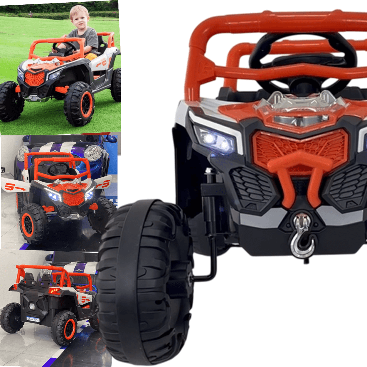 Carro UTV Elétrico Bang Toys Pulse XR7 Laranja 12V com Controle