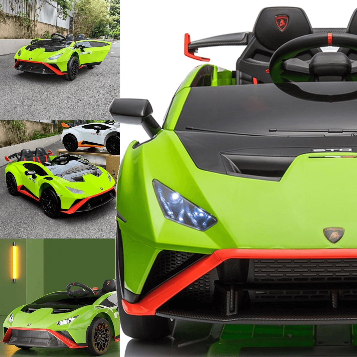Carro Eletrico Zippy Toys Lamborghini Huracan Verde 12V Controle