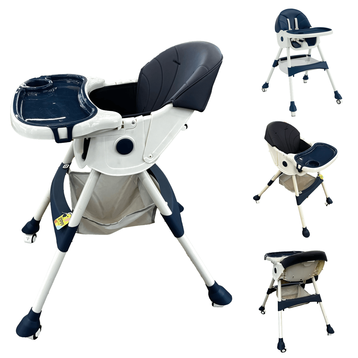 Cadeira de Alimentação Zippy Toys Reclinável e Dobravel Azul