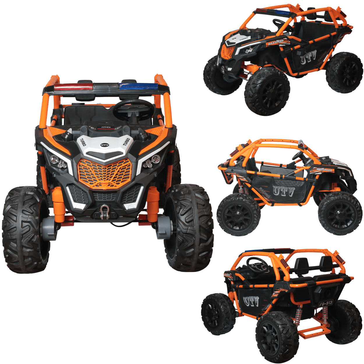 Carro Eletrico Zippy Toys UTV Premium Laranja 24V Controle Remoto