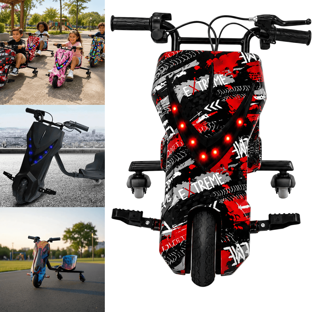 Triciclo Elétrico Infantil Zippy Toys Drift XTM Extreme 36V - Maçã