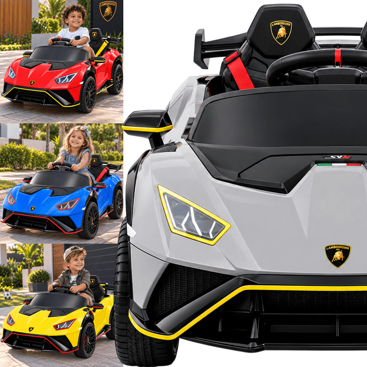 Carro Elétrico Bang Toys Lamborghini Vision Gran Cinza 12V
