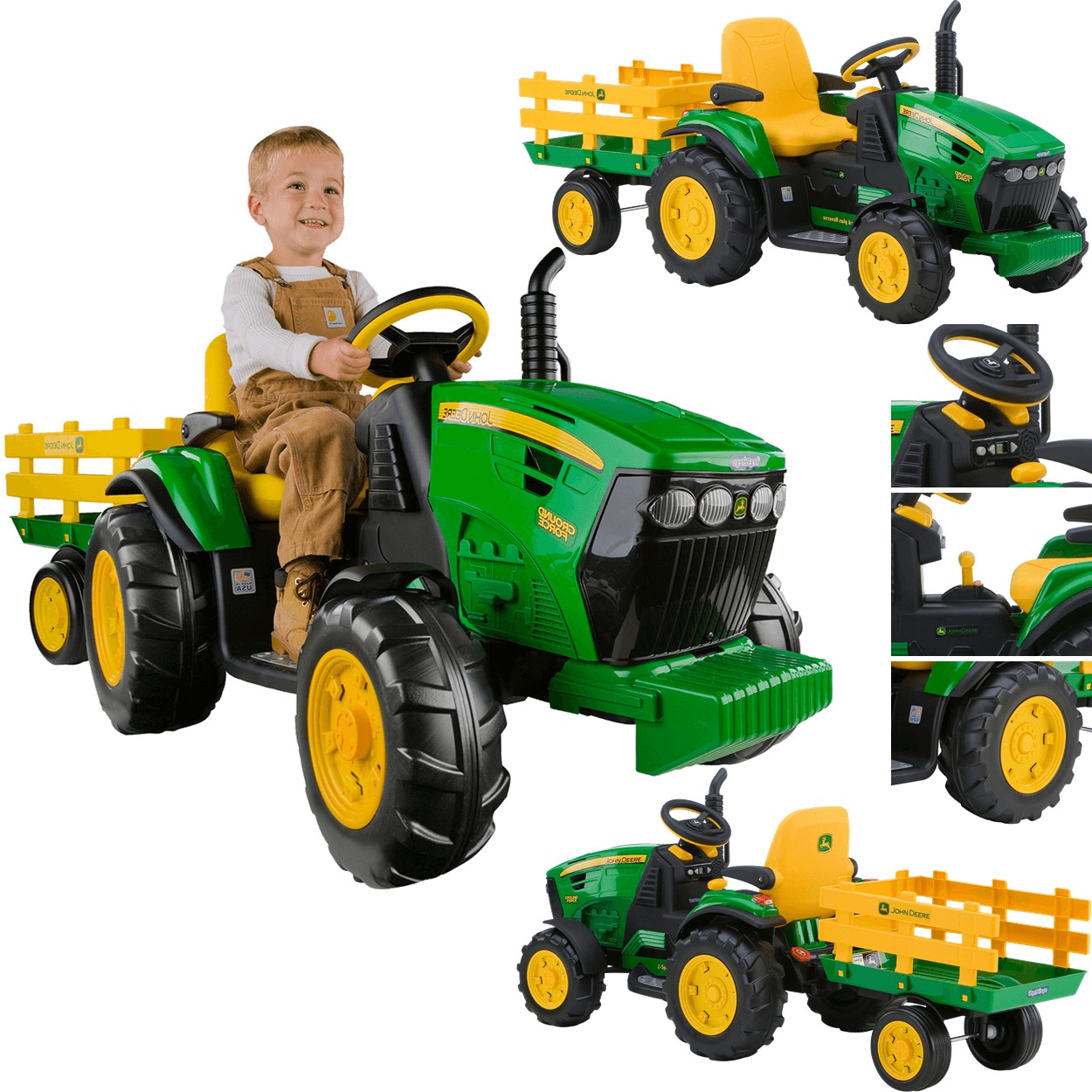 Trator Elétrico John Deere Ground Force 12volts - Peg-pérego - Maçã Verde  Baby