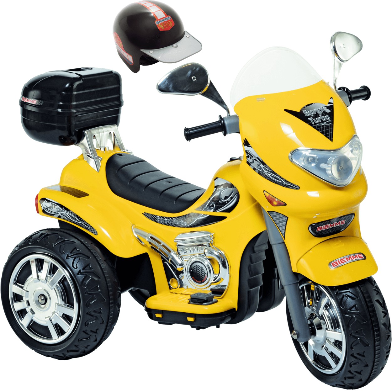 Moto Elétrica Infantil Sprint Turbo Amarelo 12V Biemme - Maçã Verde Baby