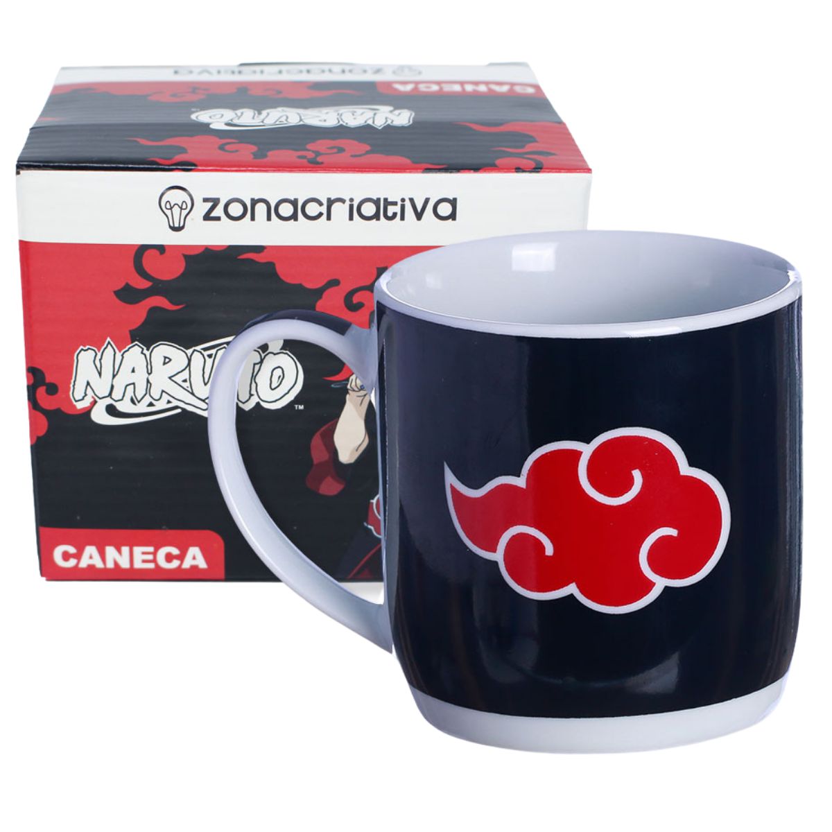 Caneca Naruto Akatsuki Nuvens De Porcelana 300ml Oficial VIZ