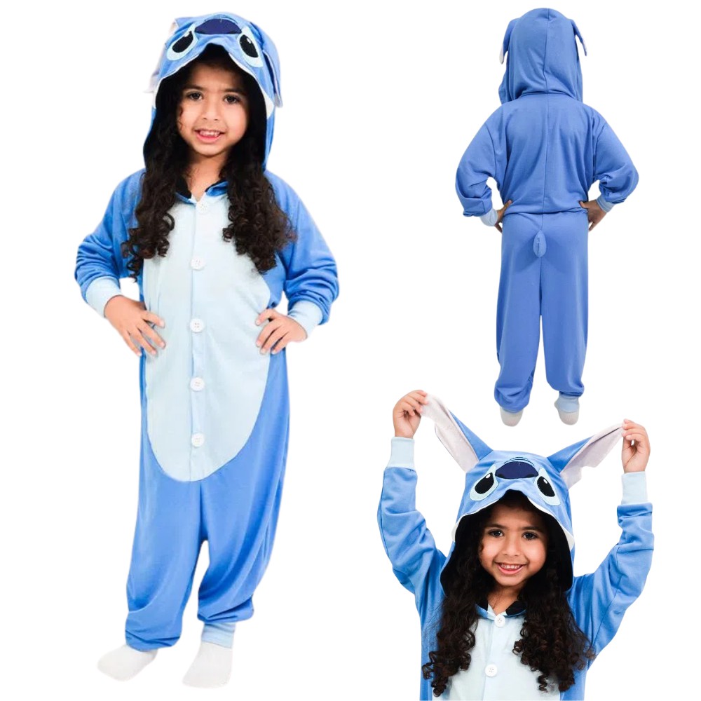 Macacão Pijama Infantil Fantasia Sonic Azul 4 a 12 Anos - Frete