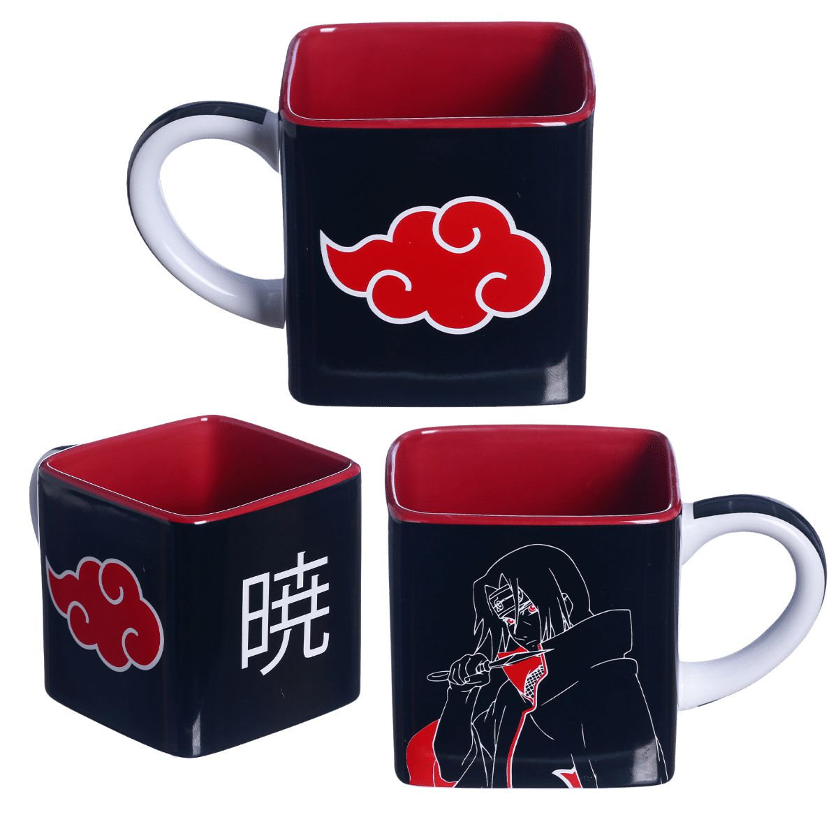 Caneca Akatsuki Com Nomes E Nuvem Vermelha Naruto