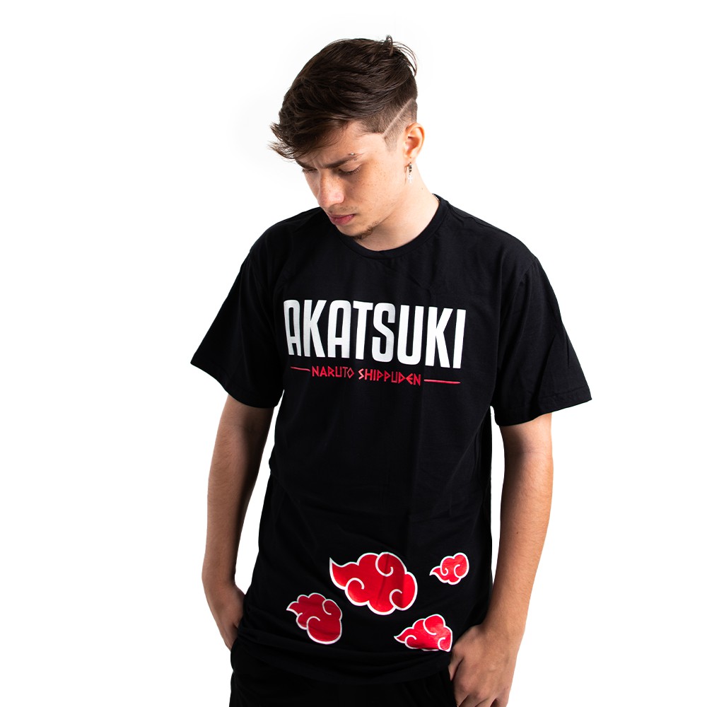 CAMISETA AKATSUKI NUVENS PRETO ANIME NARUTONARUTOUSO PESSOAL