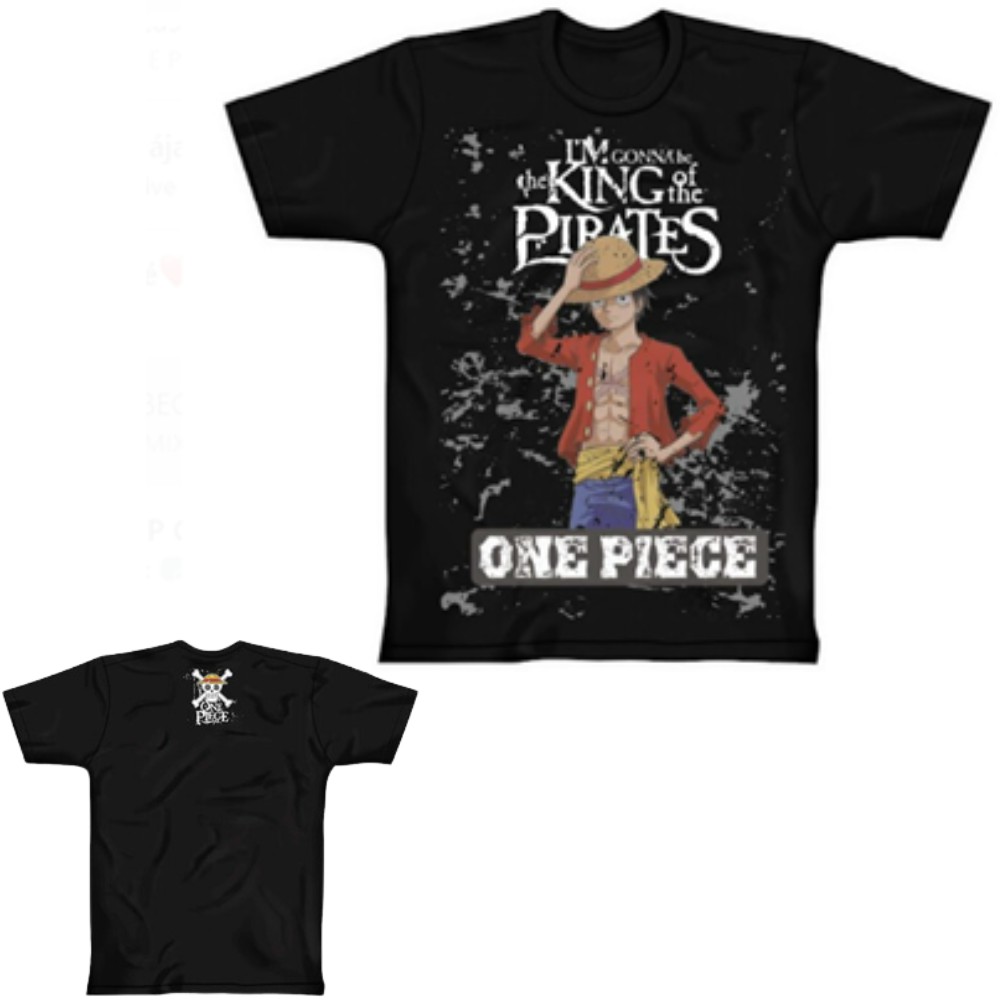 T-shirt One Piece Luffy - Preto