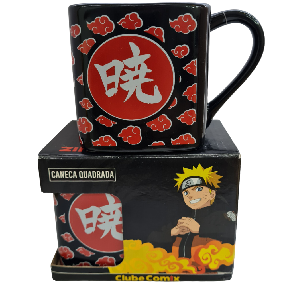 Caneca Nuvens Akatsuki De Porcelana 200 Ml Oficial Naruto