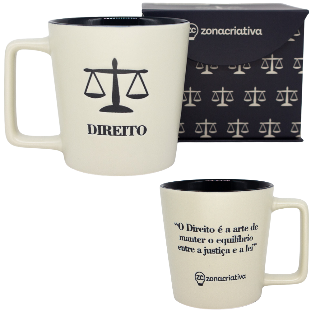 Caneca Profiss O Advogado Direito Estampa Em Baixo Relevo Azul Cer Mica