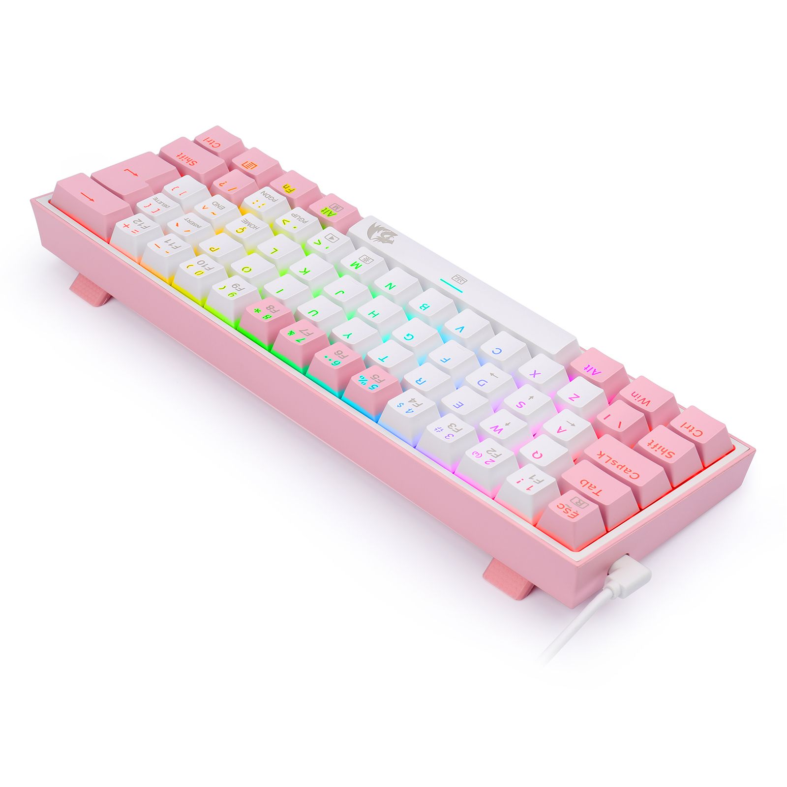 Teclado Mecânico Gamer Compacto Redragon Fizz Sakura Lollipop 60