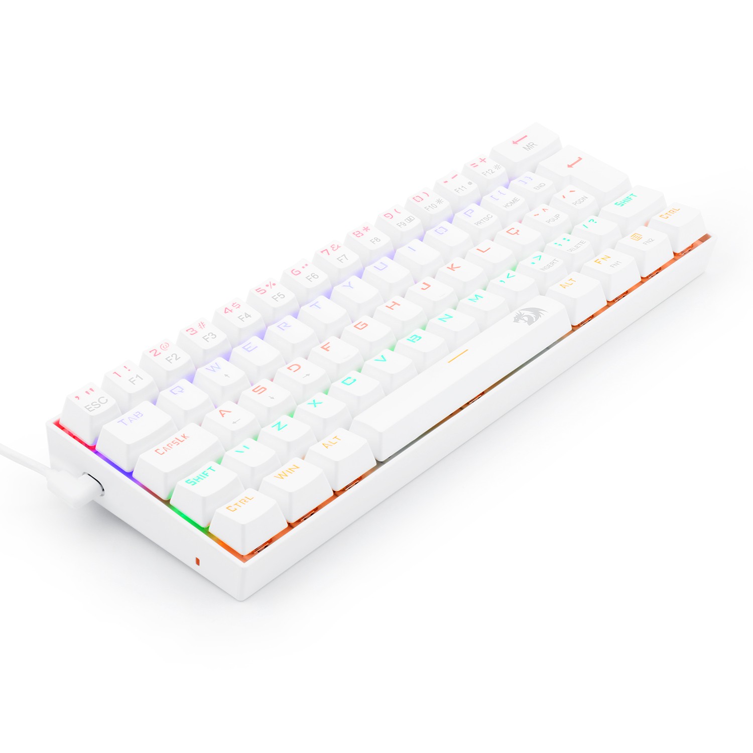 Teclado Mecânico Gamer Compacto Redragon Lakshmi Lunar White