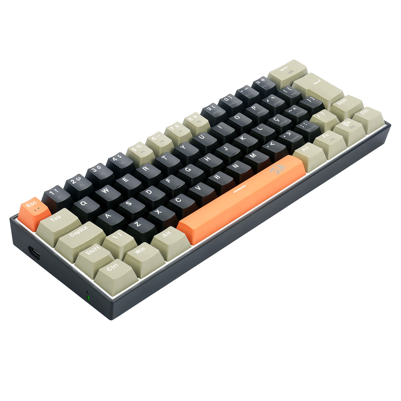TECLADO MECÂNICO GAMER REDRAGON LAKSHMI 60% ABNT2 – LARANJA, PRETO