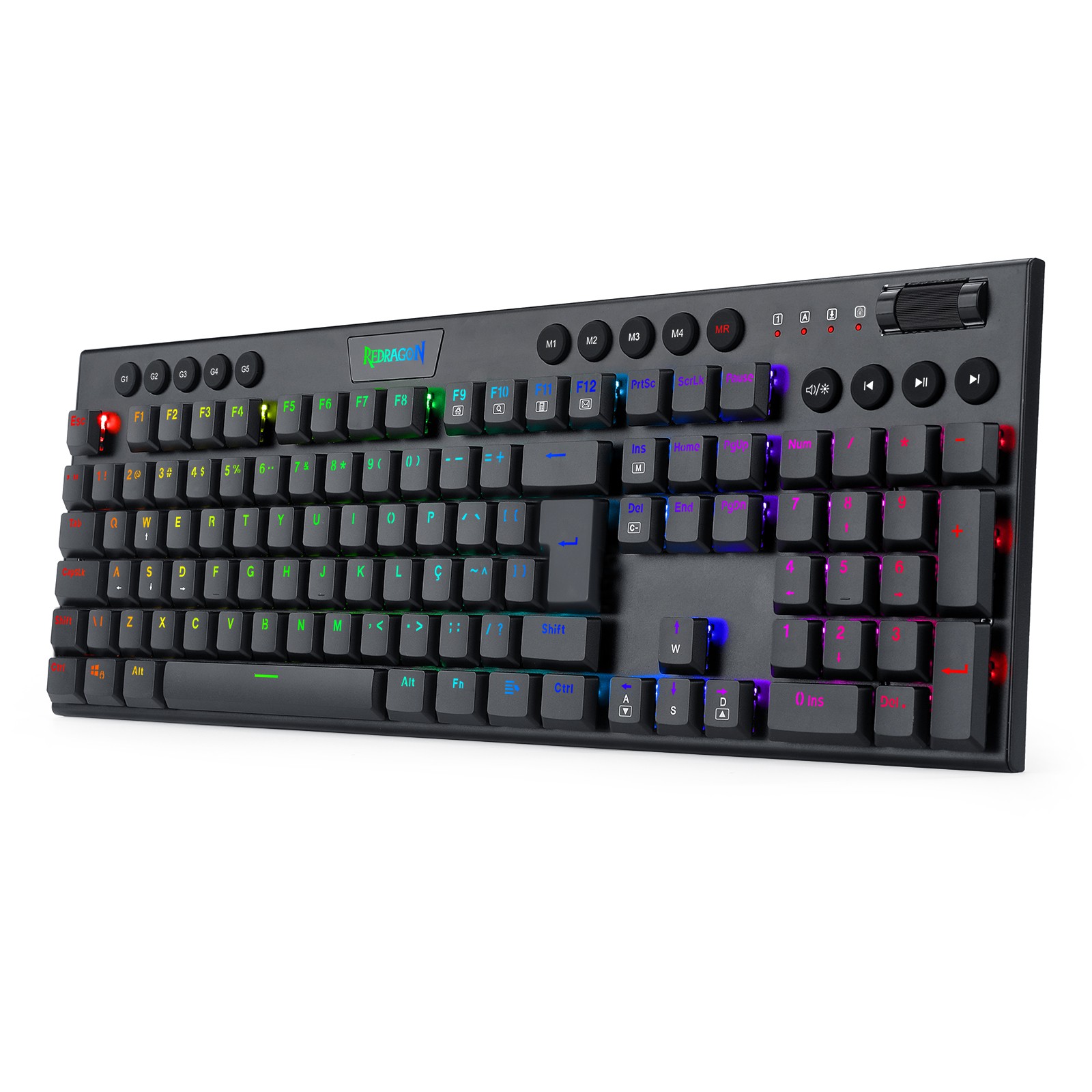 TECLADO MECÂNICO RGB REDRAGON HORUS PRETO COM FIO - Redragon Store