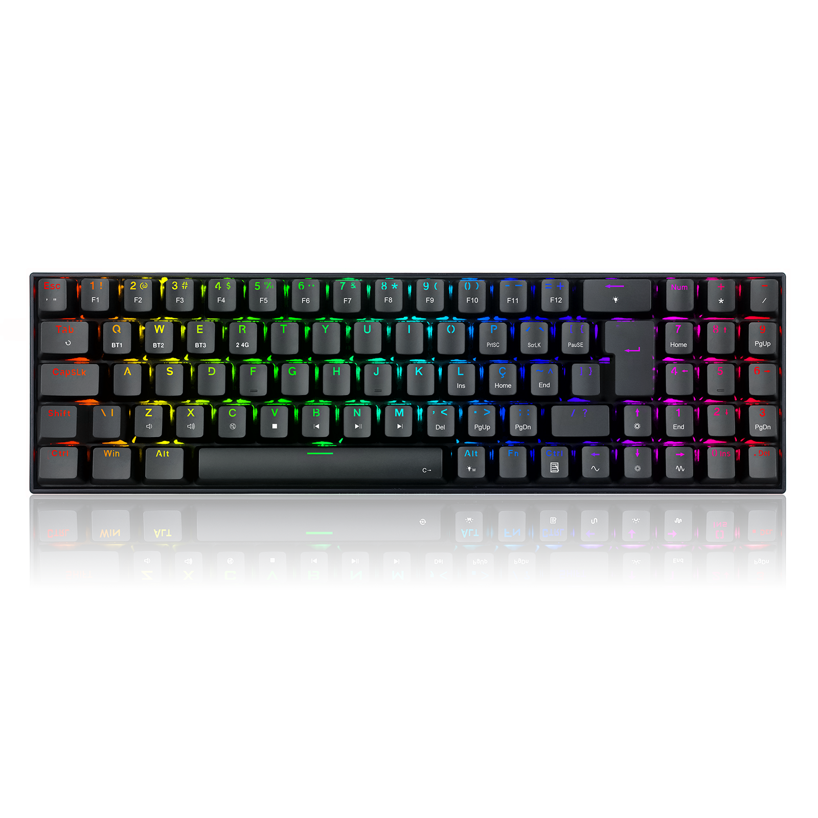 TECLADO MECÂNICO GAMER ZED PRO RGB PRETO SWITCH MARROM - Redragon