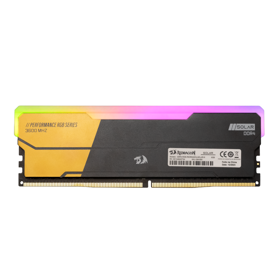 MEMÓRIA DDR4 REDRAGON SOLAR 3600MHZ/CL16 8GB RGB - Redragon Store