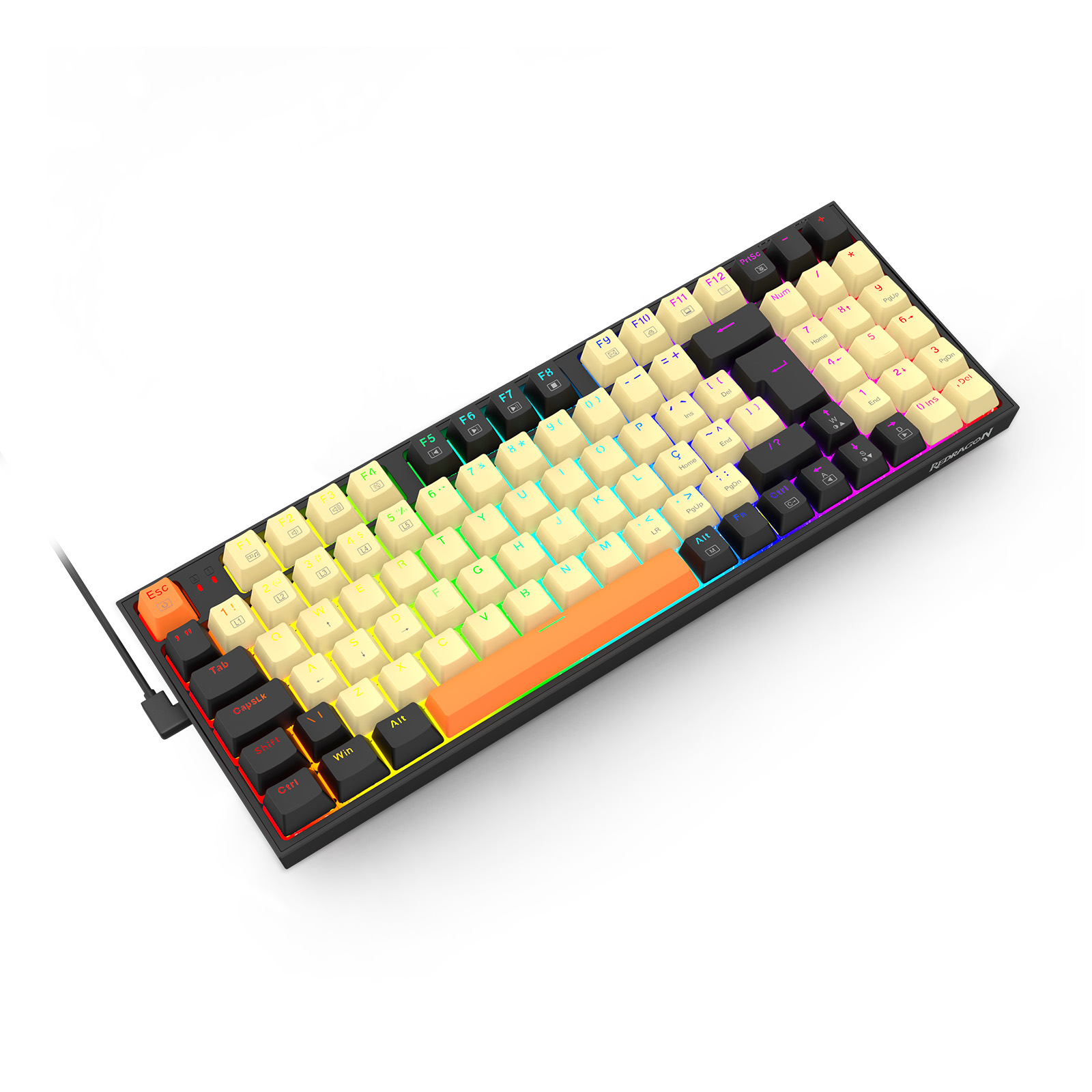 Teclado Gamer mecânico 96% Redragon Kitava CLO RGB com