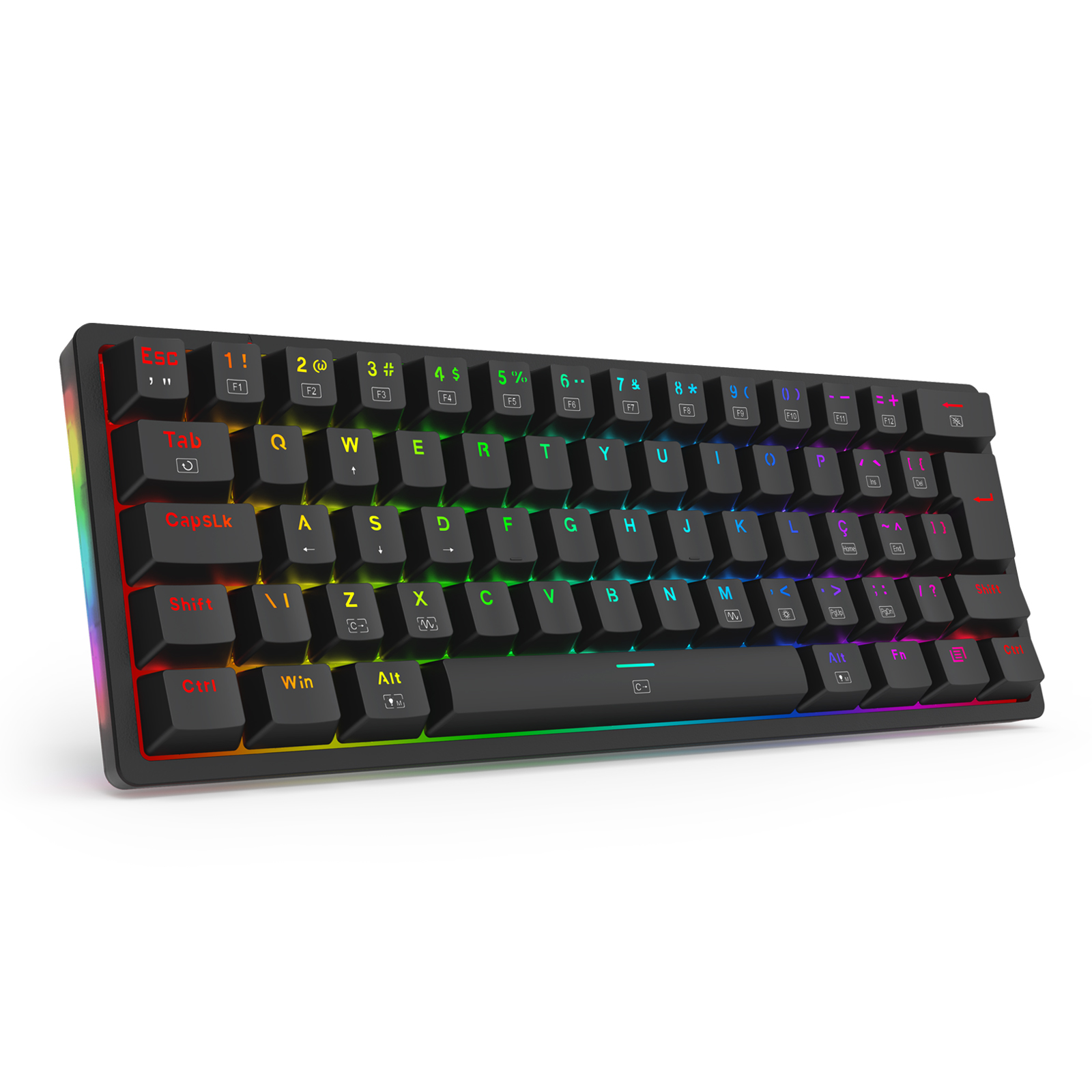 Teclado mecânico Redragon Akali 60% RGB Preto - Redragon Store