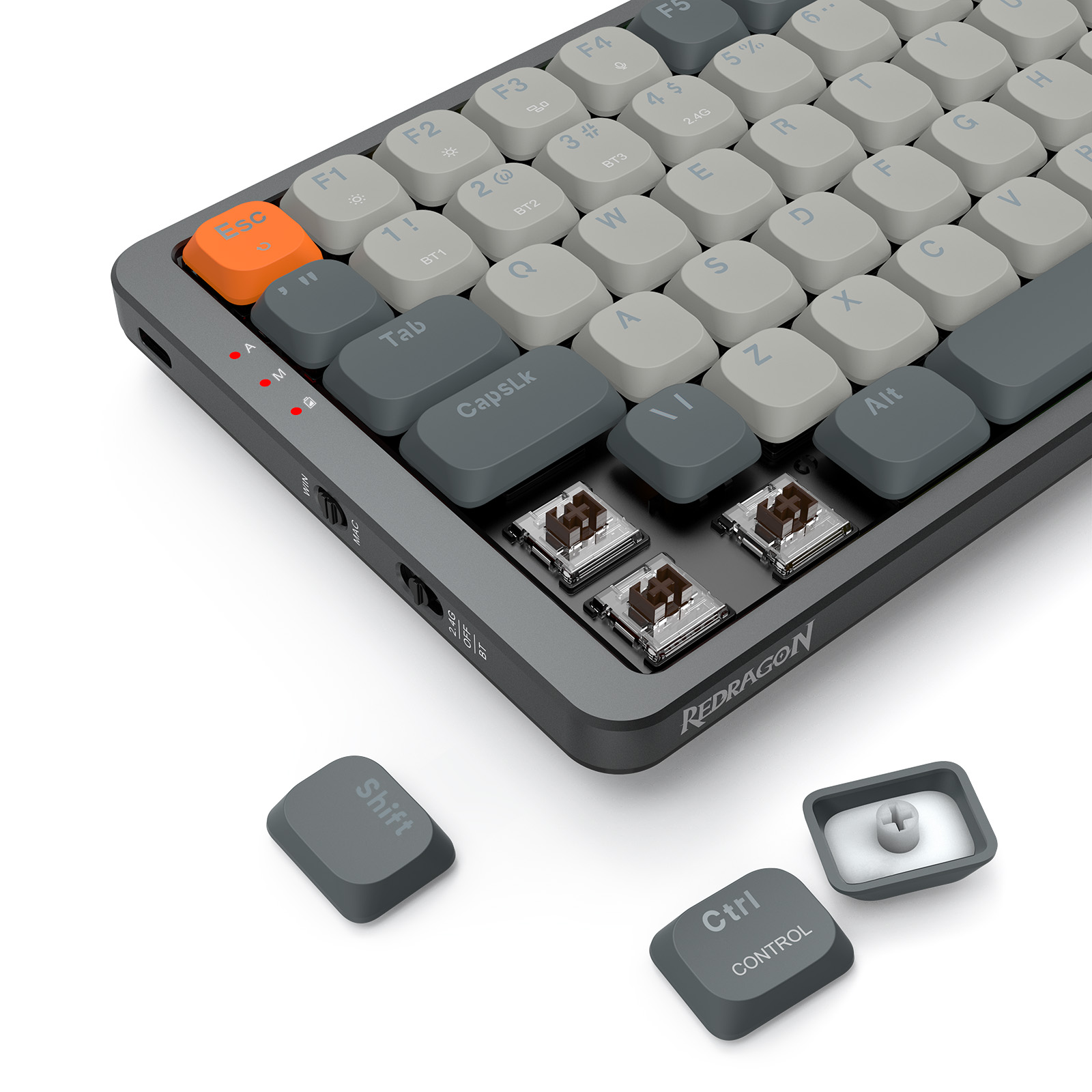 Teclado mecânico Low profile Sem Fio Redragon Azure RGB - Redragon