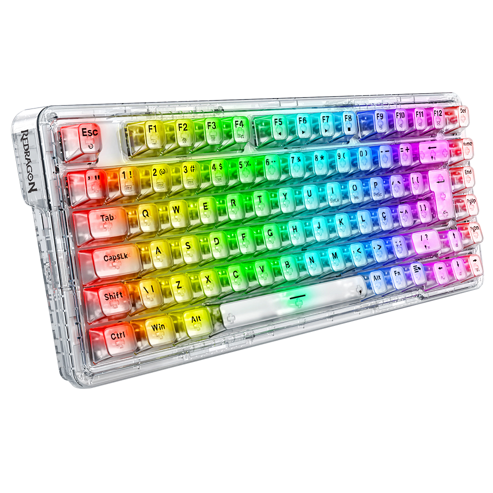 Teclado Sem Fio Redragon ELF Pro RGB Mecânico 75% com Switch Crystal ...