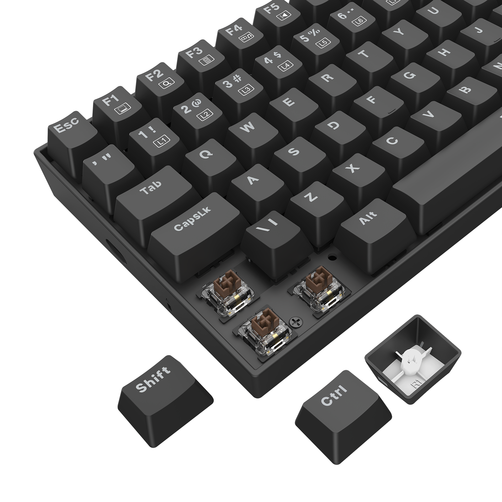 Teclado Redragon Phantom Preto Rainbow Mecânico 75% com Switch