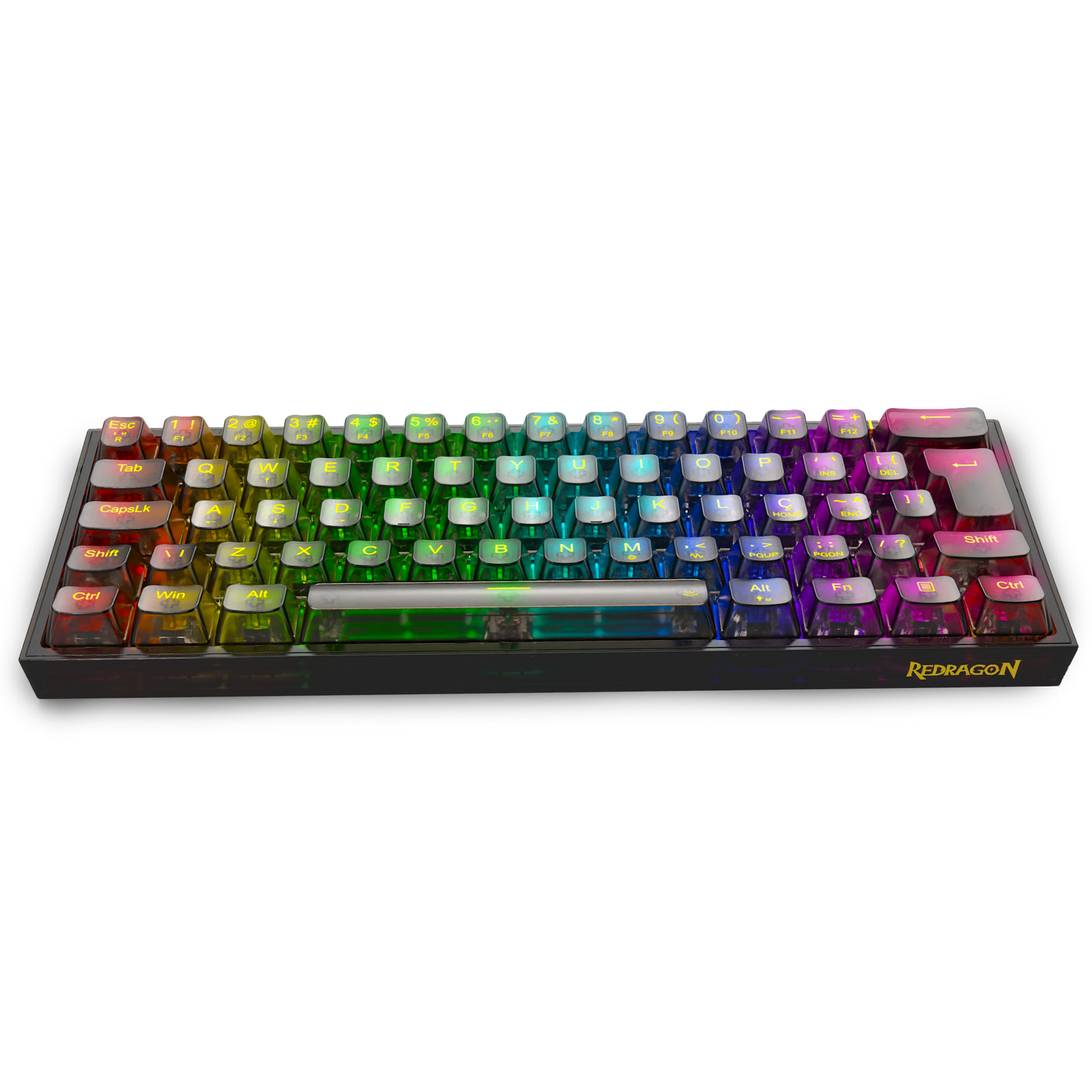 Teclado Mecânico Redragon Fizz RGB Clear Black 60% - Redragon Store