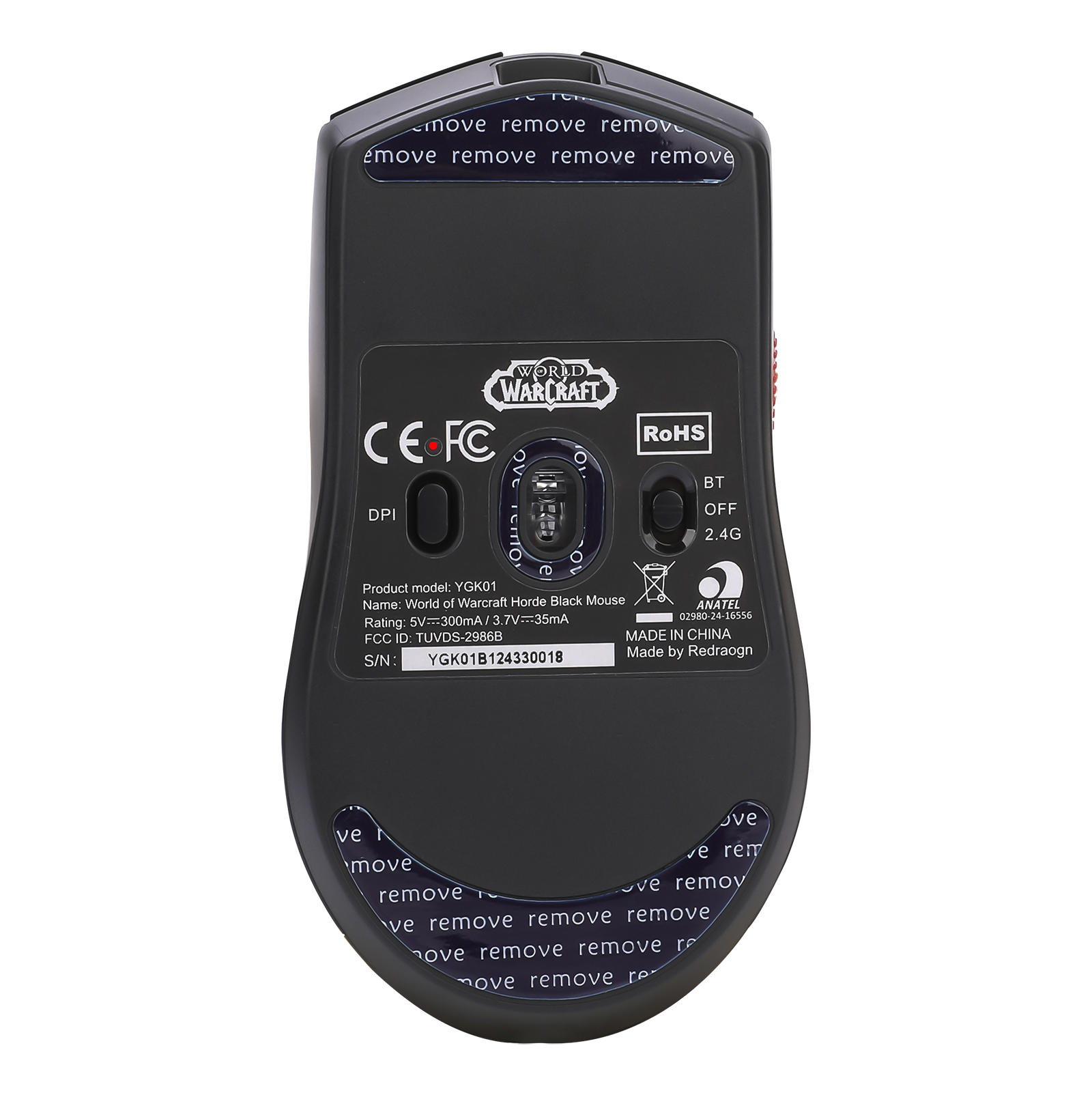 Mouse Gamer Redragon King Pro World of Warcraft Horda PMW3395