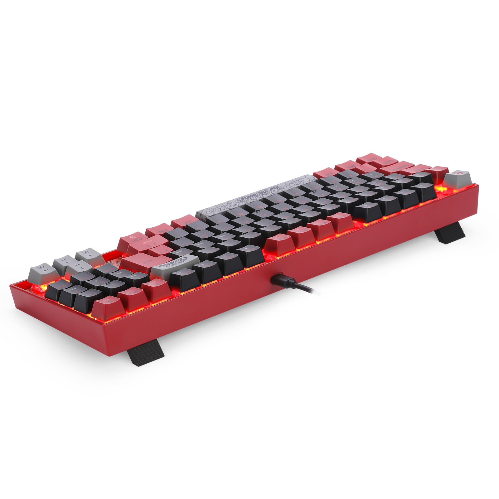Teclado Redragon World of Warcraft Horda Preto e Vermelho Switch