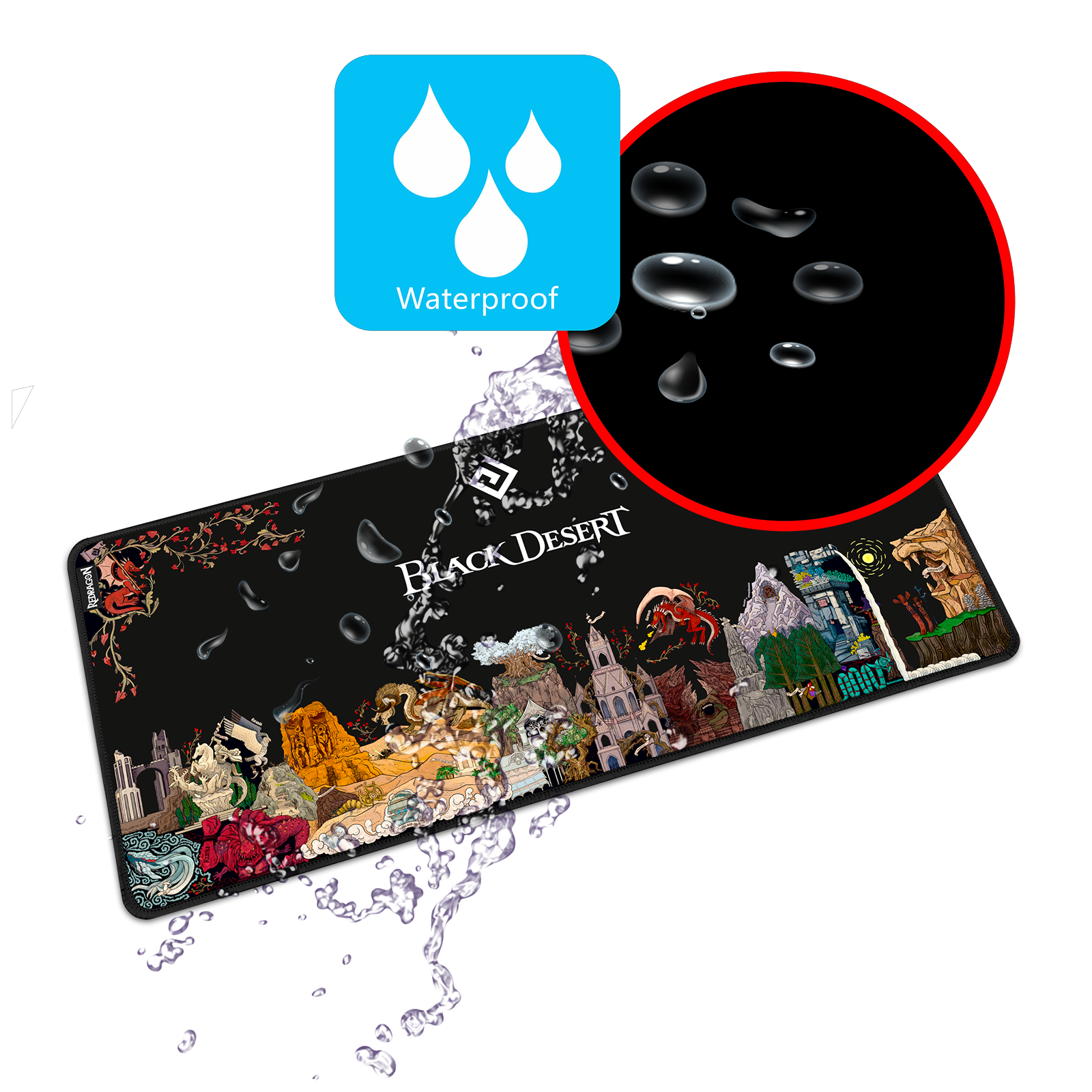 Mousepad Gamer Redragon Flick XL Black Desert – P032BDO - Redragon