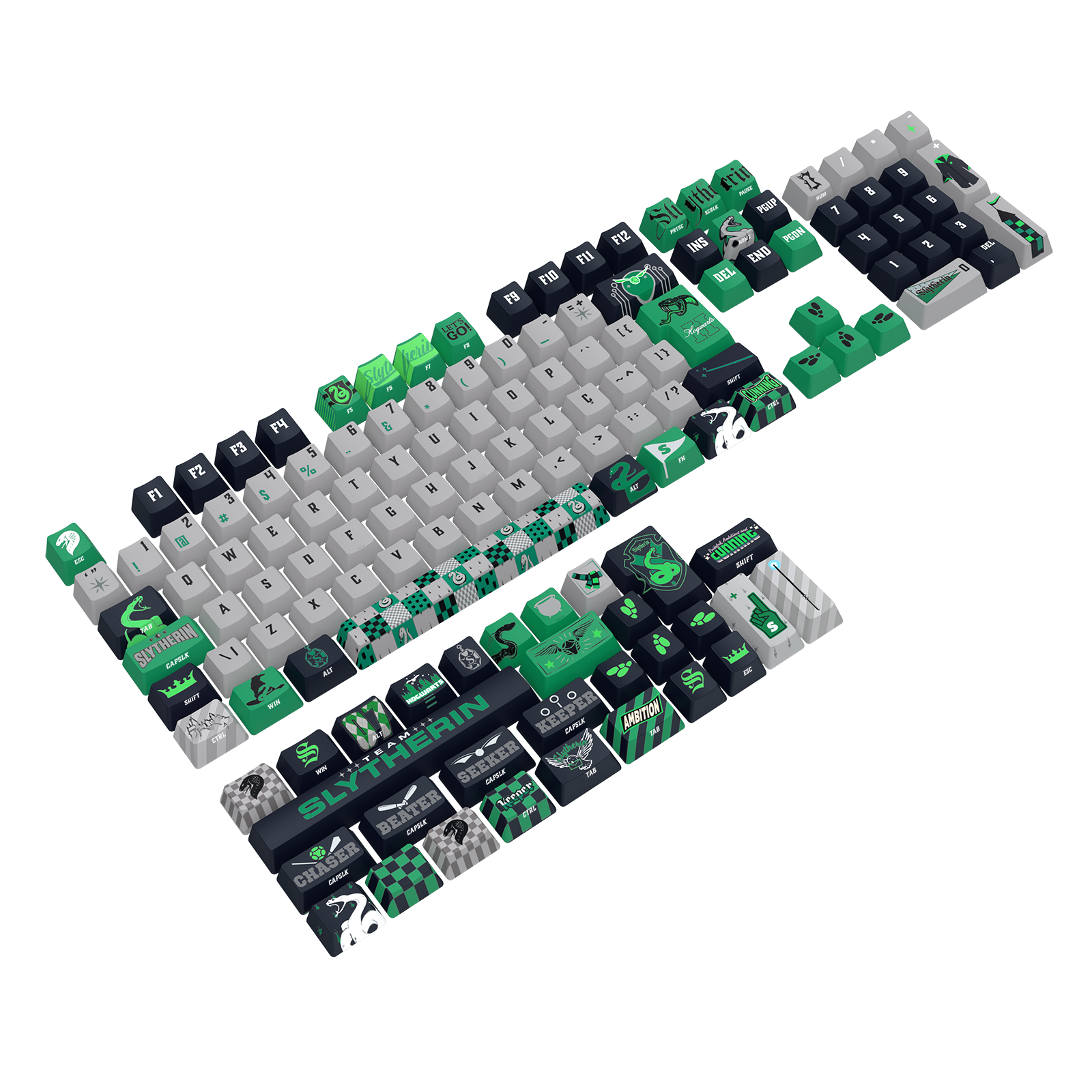 Kit de Keycaps Redragon x Harry Potter Sonserina - PBT Dye Sub
