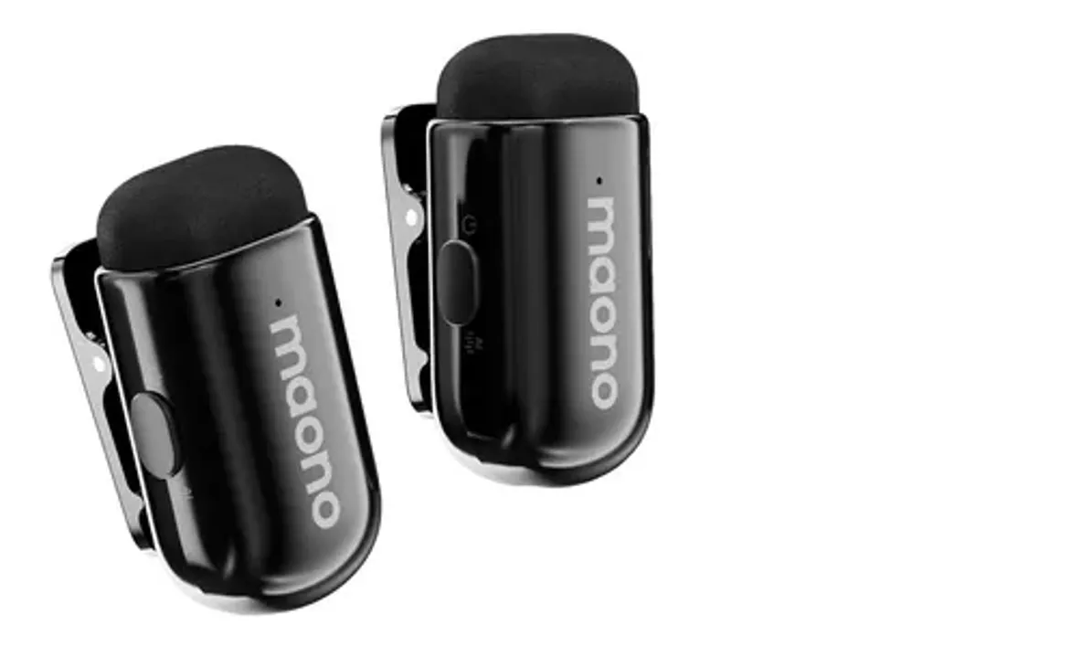 Kit de Microfones de Lapela Sem Fio Maono Wave T1 Mini Lightning