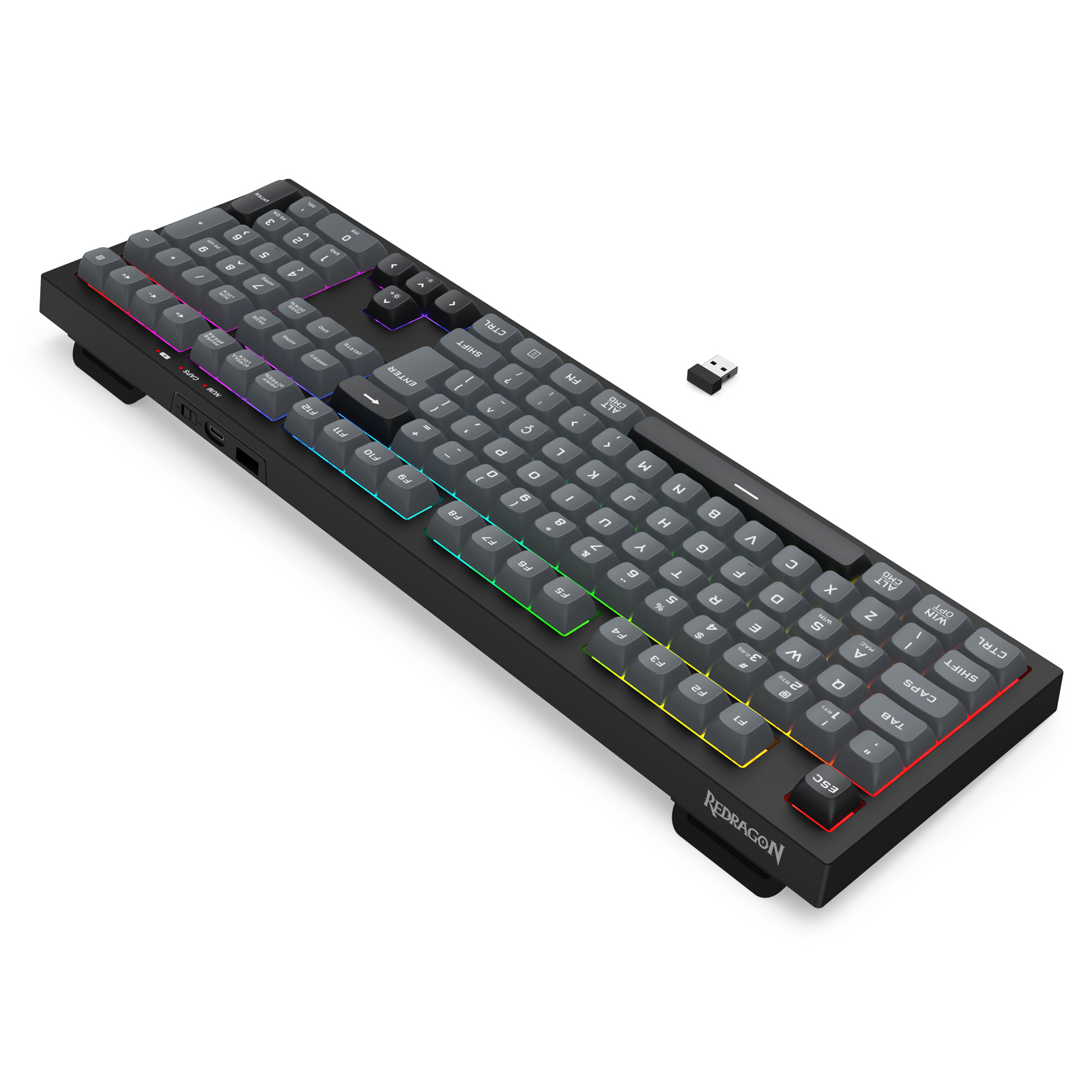 Teclado Gamer Redragon Crux Pro RGB Preto e Cinza Full Size K518RGB-PRO