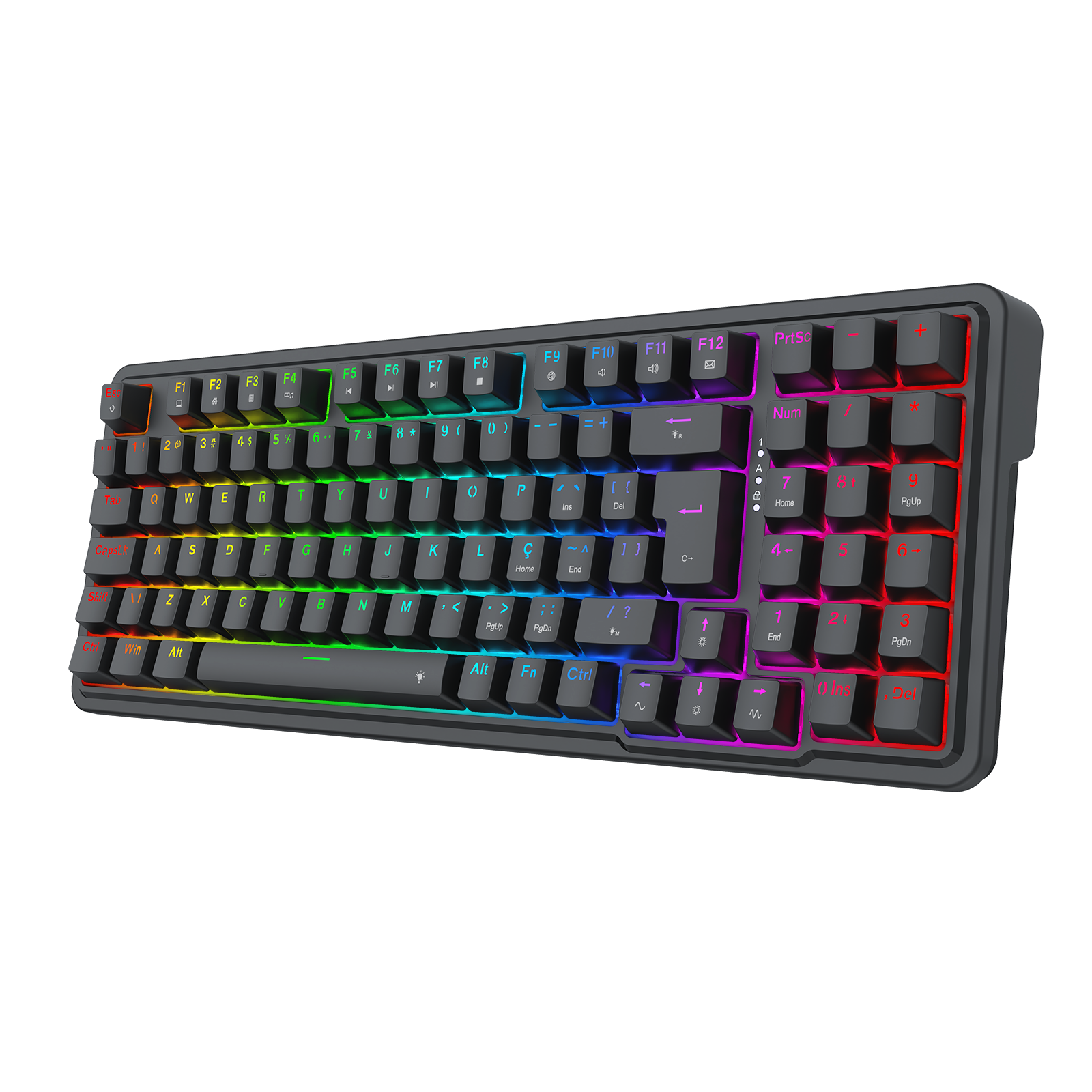 Teclado Mecânico Gamer Redragon Gloria RGB Preto 1800 Compact