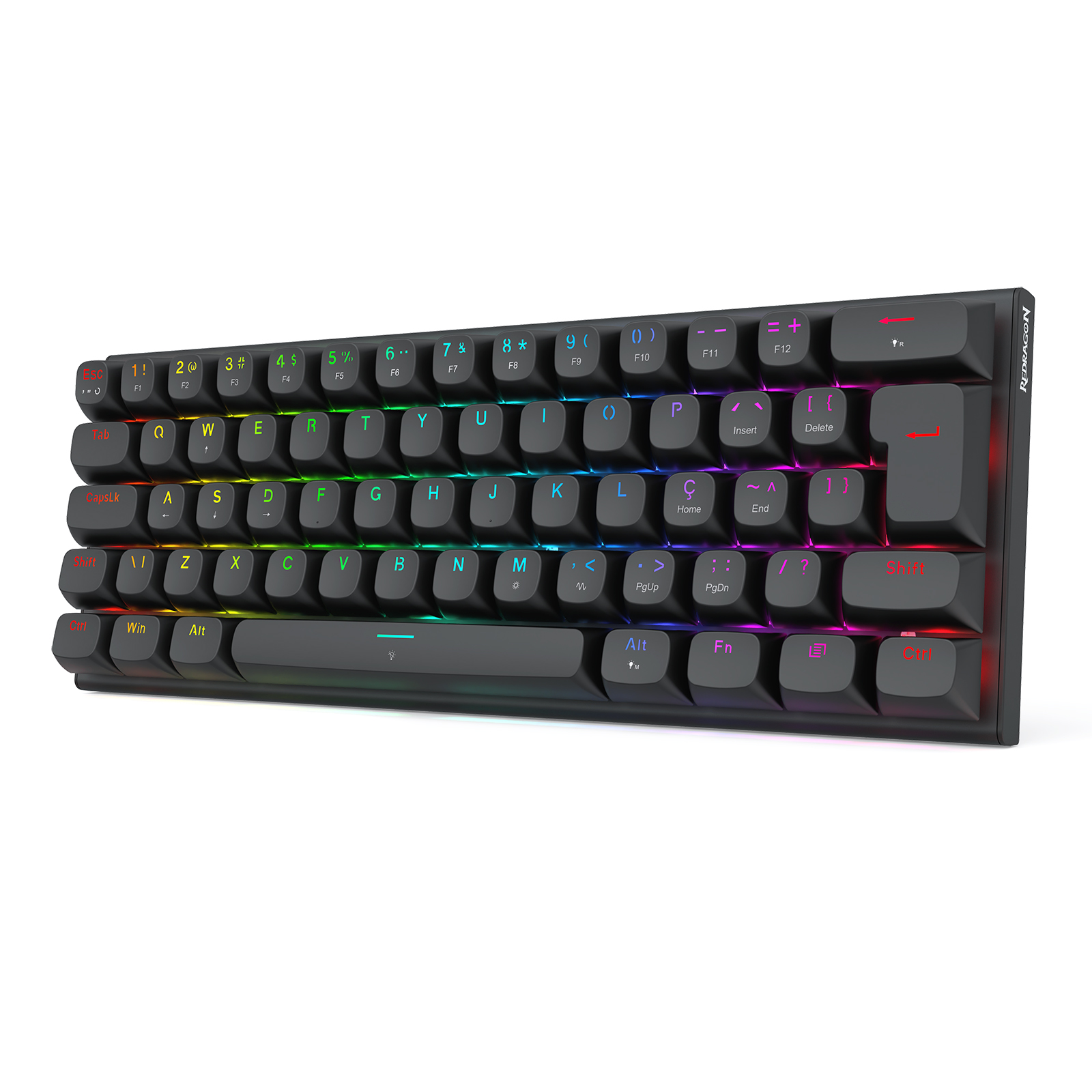 Teclado mecânico RGB para jogos Teclado Magnético Gamer Redragon Fidd RGB 60% – Switch Pink Linear