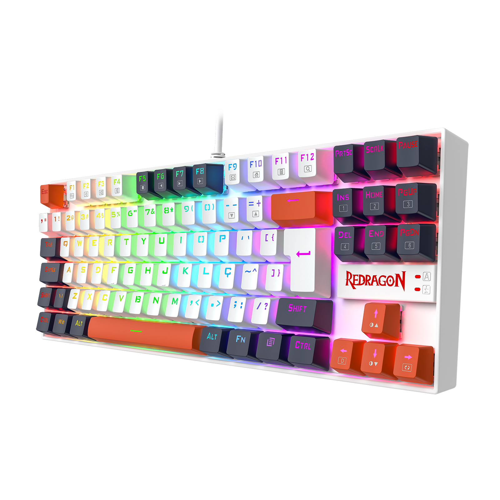 ③ Teclado Mecânico Gamer Redragon Kumara RGB – Switch Marrom, TKL