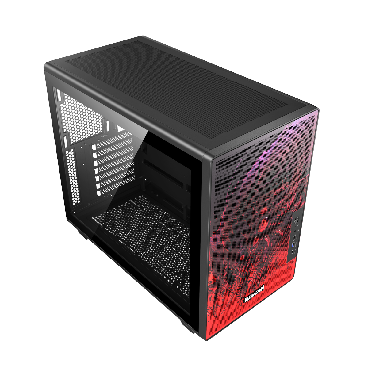 Gabinete Gamer Redragon Strafe Neo CA-617B Preto e Vermelho ATX