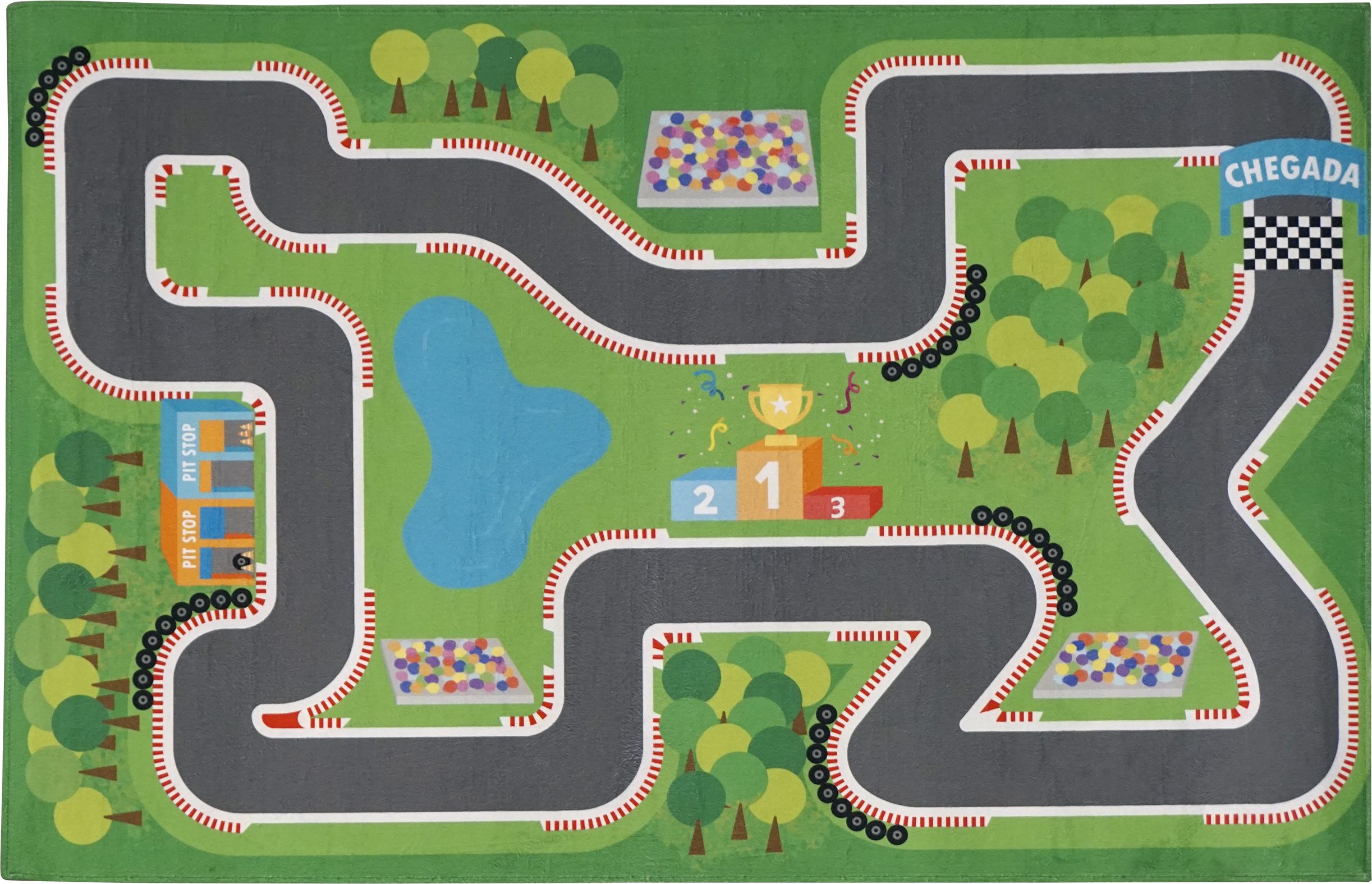 Tapete Infantil 0,80 X 1,25 Pista Corrida - Latina Haus tapetes e carpetes