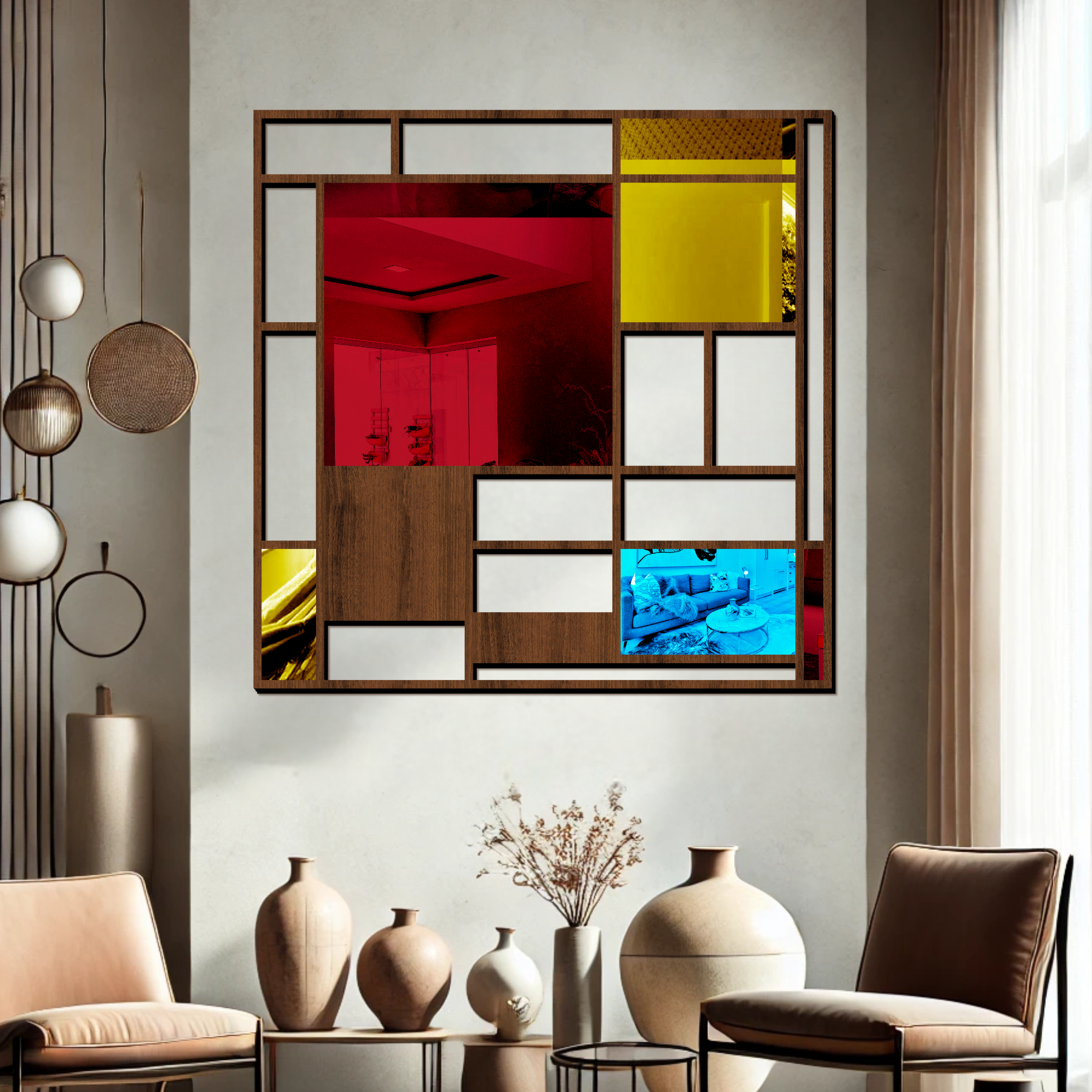 Releitura Composição com Vermelho, Azul e Amarelo de Piet Mondrian