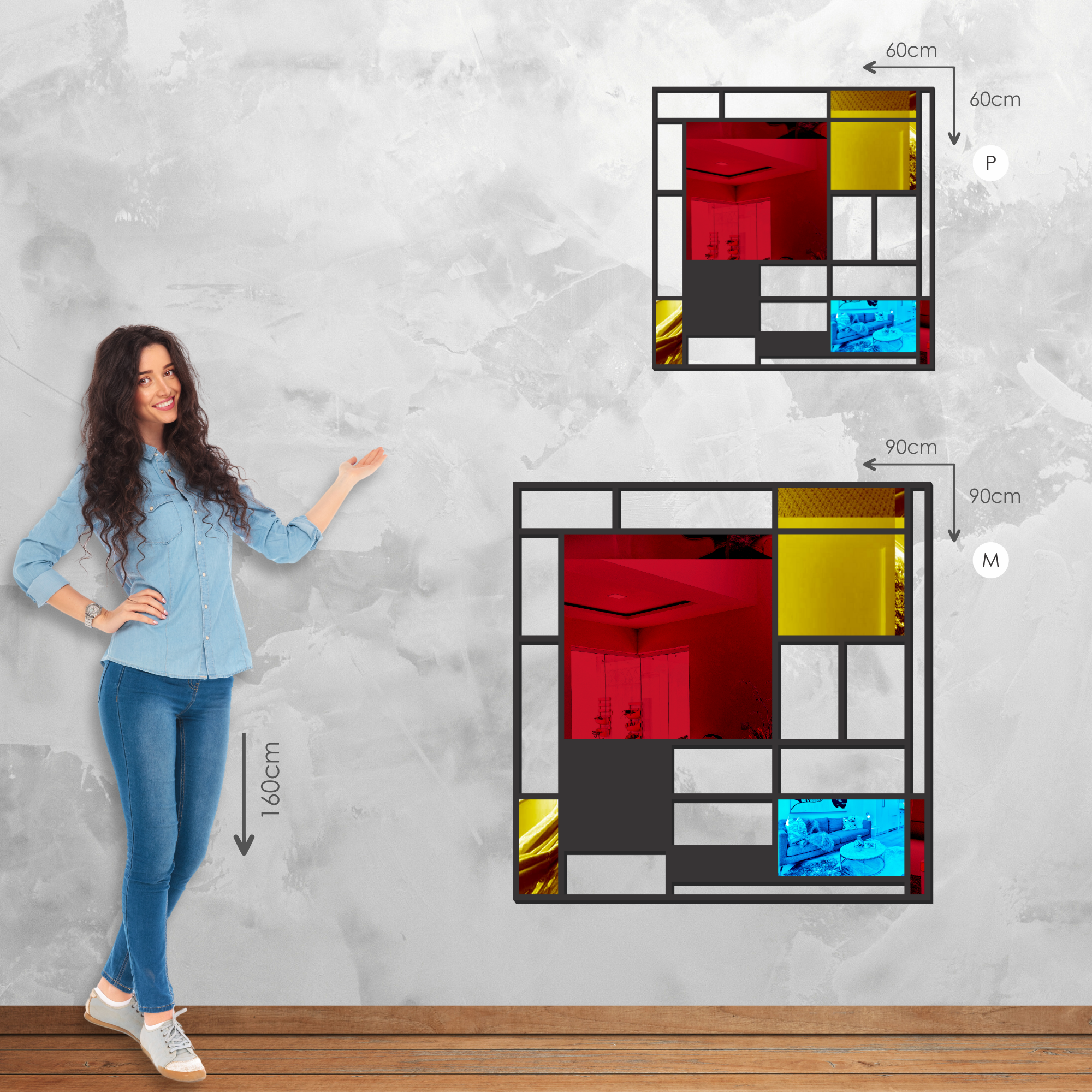Releitura Composição com Vermelho, Azul e Amarelo de Piet Mondrian
