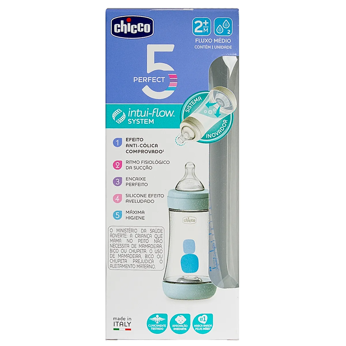 Chicco Biberon Perfect 5 Unisex 240 Ml In Silicone 2 Fori - 6