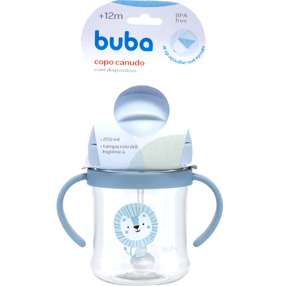 Copo com Dispositivo Canudo Leãozinho - Buba - TotalBaby Store