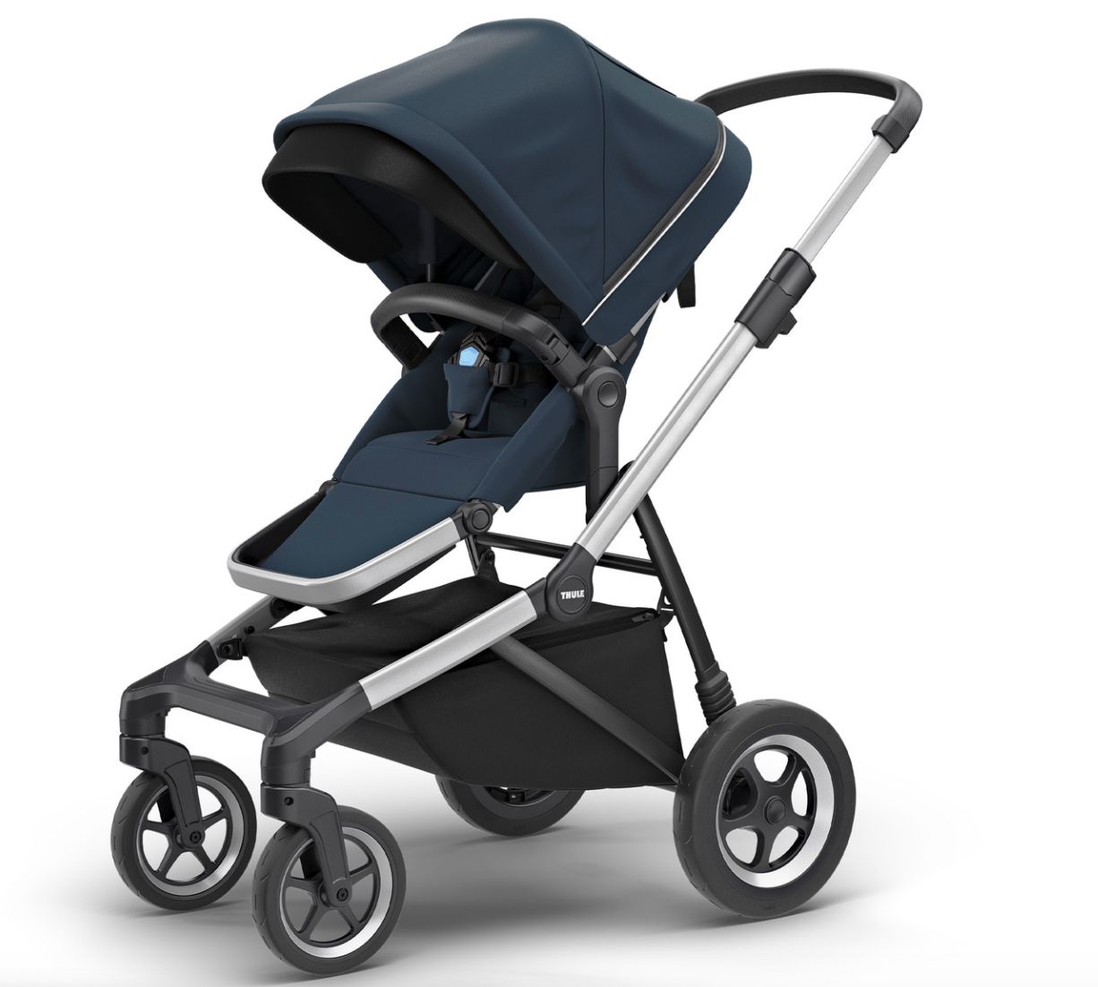 Carrinho de Beb Thule Sleek Aluminium and Navy Blue TotalBaby Store