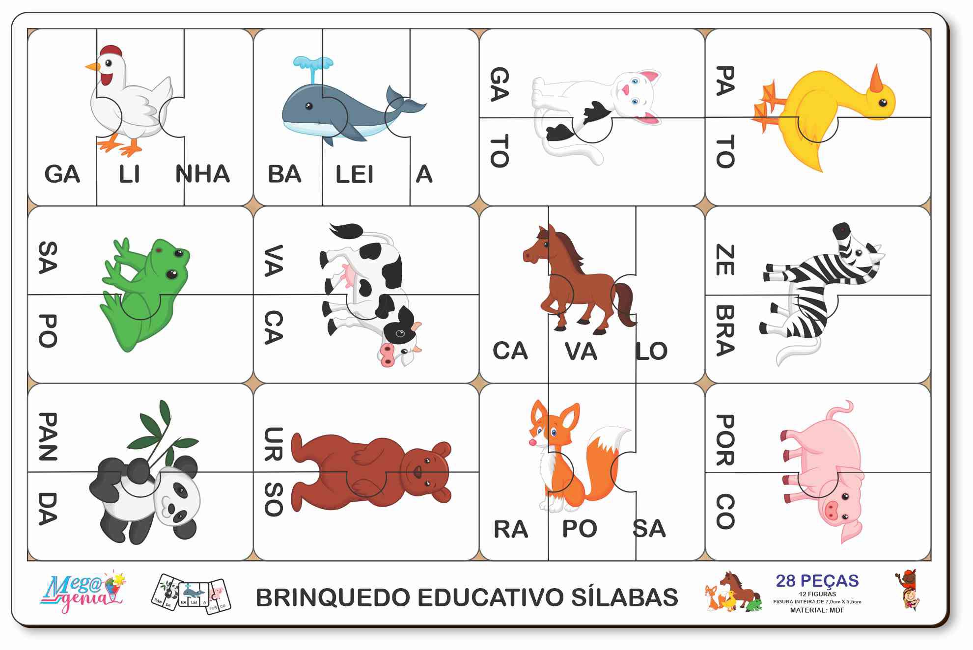 Kit 10 Jogos Quebra Cabeça Infantil Animais Educativo Mdf, jogar quebra  cabeça puzzle 